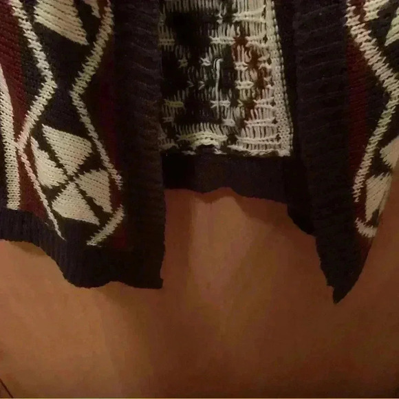 Rue21 Open Long Cardigan Burgundy, & Black XL - Picture 4 of 16